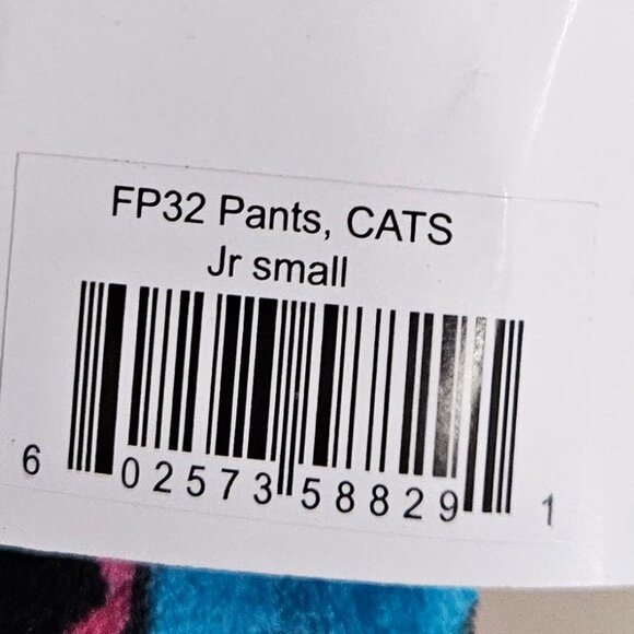 Girls' Plush Pajama Pants, Size Junior Small, Cool Cats and Cupcakes Print - Picture 5 of 5